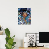 Black Fantasy Art African American Elf Goddess Poster (Heimbüro)