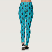 Black Fantasy Dragon Raute Pattern Leggings (Rückseite)