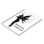 Black Fantasy Fairy Silhouette Custom Notizblock (Linke Seite)