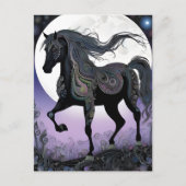 Black Fantasy Horse Postkarte (Vorderseite)