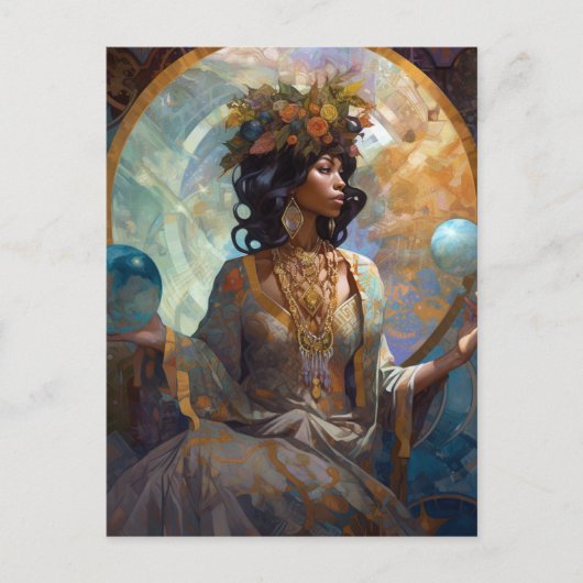 Black Fantasy Zauberei Magie Fantasie Postkarte (Vorderseite)