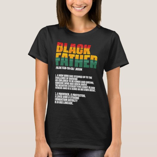 Black Father Definition Father's Day African Ameri T-Shirt (Vorderseite)