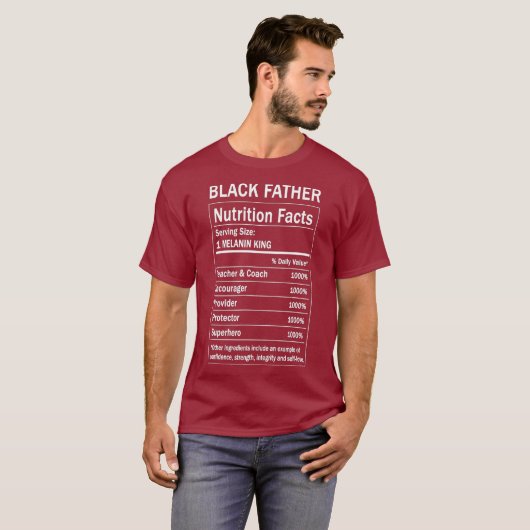 Black Father Nutrition Fact Funny Melanin King T-Shirt (Vorne ganz)