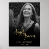 Black Faux Golden Luxurious Chic Photo Funeral Poster (Vorne)