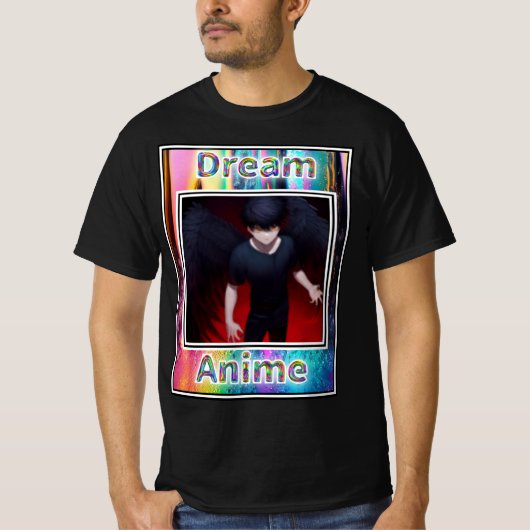 Black Feather Dream Anime T-Shirt (Vorderseite)
