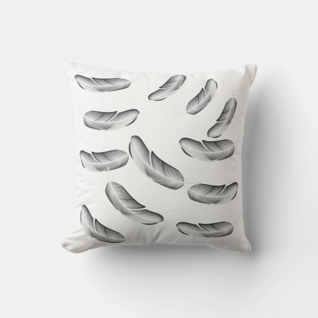 "Black Feather Elegance Decorative Pillow" Kissen (Vorderseite)