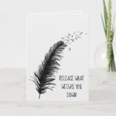 Black Feather und Birds Karte (Vorderseite)