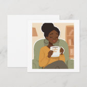 Black Female Drinking Coffee Einladung (Vorne/Hinten)