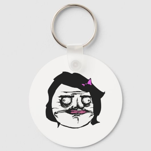 Black Female Me Gusta Comic Rage Face Meme Schlüsselanhänger (Vorderseite)
