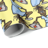 Black Female Nurse Gift Wrap Geschenkpapier (Rolleneckpunkt)