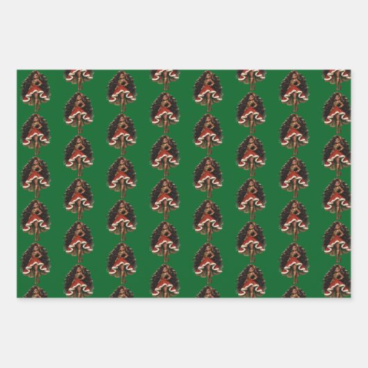 Black Female Nutcracker Dancer Gift Wrapping Paper Geschenkpapier Set (Vorderseite 3)