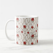 Black Female Roses Wreath Faux Wood Floral Love Kaffeetasse (Links)