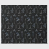 Black Fern Leaf Geschenkpapier (Flach)