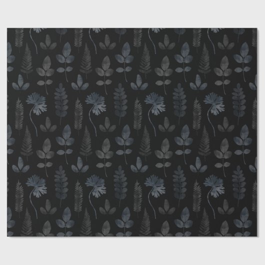 Black Fern Leaf Geschenkpapier (Flach)