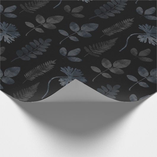 Black Fern Leaf Geschenkpapier (Ecke)