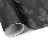 Black Fern Leaf Geschenkpapier (Rolleneckpunkt)