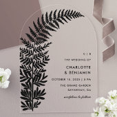 Black Fern Moderne Minimalistische Arch Wedding Acryleinladungen