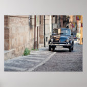Black Fiat 500, Cinquecento, Italien Poster (Vorne)
