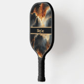 Black Fiery Cosmos Personalisiert Pickleball Paddl Pickleball Schläger (Links)