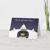 Black Figaro Car Weihnachtskarte Feiertagskarte (Vorderseite)