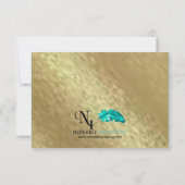 Black Filigree Maske auf Gold Save the Date (Rückseite)