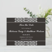 Black Filigree speichern Sie die Datumskarten Save The Date (Stehend Vorderseite)