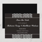 Black Filigree speichern Sie die Datumskarten Save The Date (Vorne/Hinten)