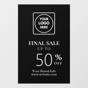 Black Final Sale Fenster "Retail Store Discount" Fensteraufkleber