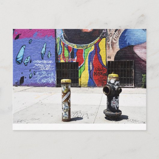 Black Fire Hydrant (New York, NY) Postkarte (Vorderseite)