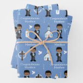 Black First Communion Boy Geschenkpapier Set (Beispiel)