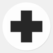 Black First Heliocross Runder Aufkleber (Vorderseite)