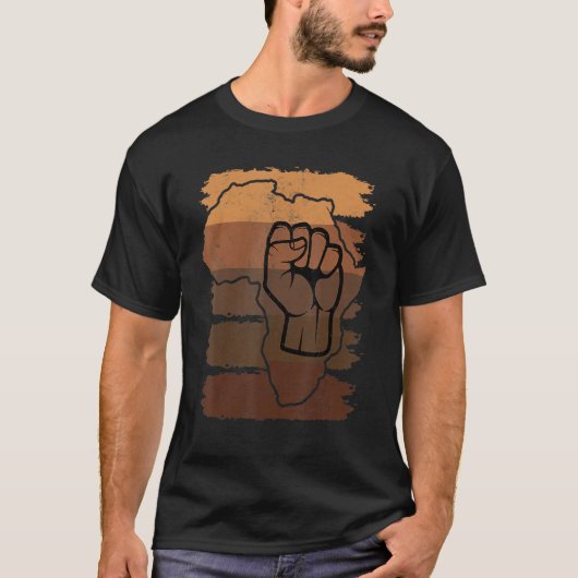 Black Fist Shirt African American Pride Black Hist (Vorderseite)