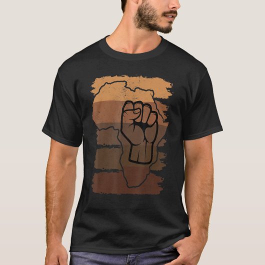 Black Fist Shirt African American Pride Black Hist (Vorderseite)