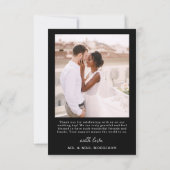 Black Five Foto Collage Script Hochzeit Dankeskarte (Rückseite)
