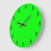 Black Five oClock Irgendwo auf Lime Green Große Wanduhr (Winkel)