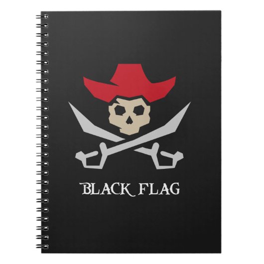 Black Flag Piratenschädel Notizblock (Vorderseite)