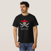 Black Flag Piratenschädel T-Shirt (Vorne ganz)