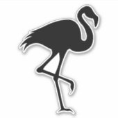 Black Flamingo Silhouette Bird Animal Wildlife Aufkleber (Vorderseite)