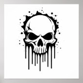 Black Flash Art Skull Poster (Vorne)