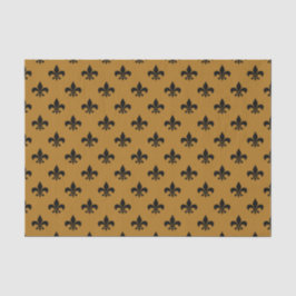 Black Fleur-de-lis auf Matte Gold Seidenpapier