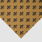 Black Fleur-de-lis auf Matte Gold Seidenpapier (Ausschnitt)
