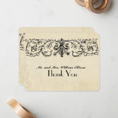 Black Fleur Personalisiert Dankeschön Mitteilungskarte (Vorderseite/Rückseite Beispiel)