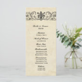 Black Fleur Wedding Program Programm (Stehend Vorderseite)