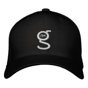 Black Flex Fit Cap w White I m G Logo Bestickte Baseballkappe