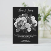 Black Floral Beerdigung und Beileid Danke (Stehend Vorderseite)