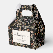Black Floral Boho Gastgeschenk Hochzeit Box Geschenkschachtel (Vorderseite)