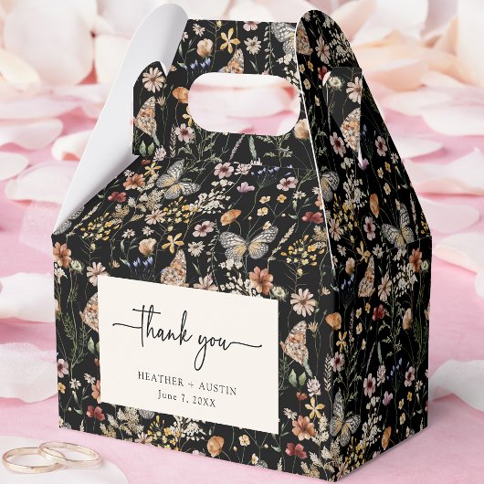 Black Floral Boho Gastgeschenk Hochzeit Box Geschenkschachtel