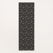 Black Floral Botanical Flowers Pattern Yogamat Yogamatte (Vorderseite)