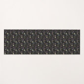 Black Floral Botanical Flowers Pattern Yogamat Yogamatte (Vorderseite (Horizontal))