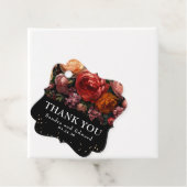Black Floral Botanical Moody Wedding Vielen Dank Geschenkanhänger (Beispiel)